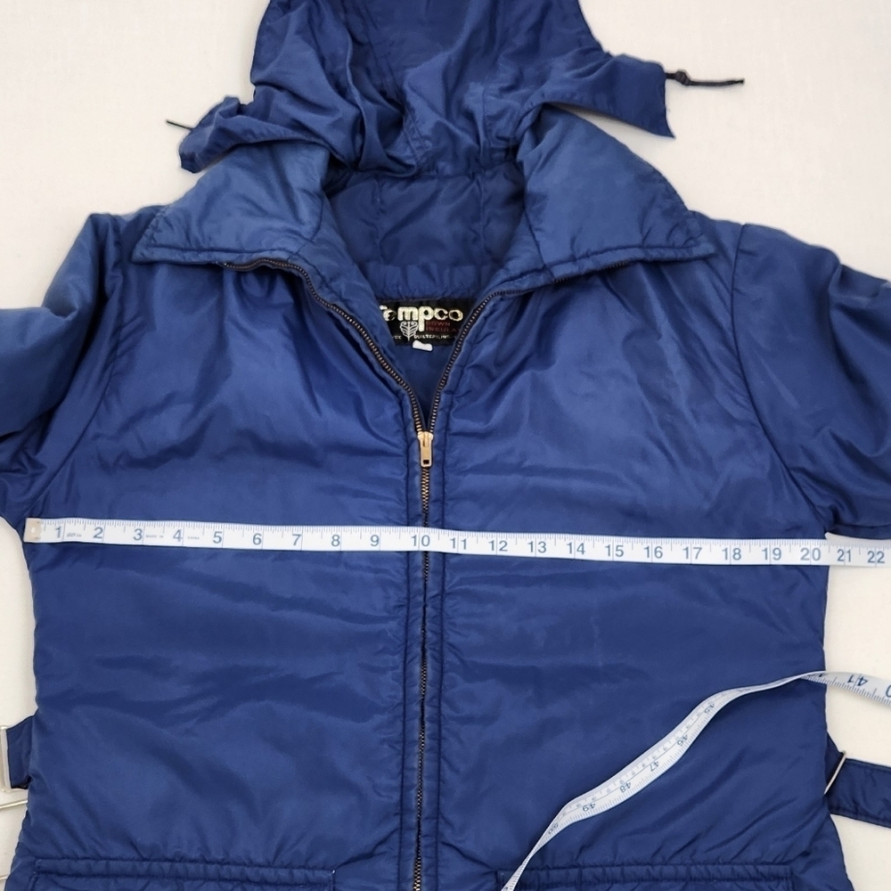 Vintage Tempco Down Jacket Quilted Blue Puffer Womens Medium Made In USA - Picture 7 of 9